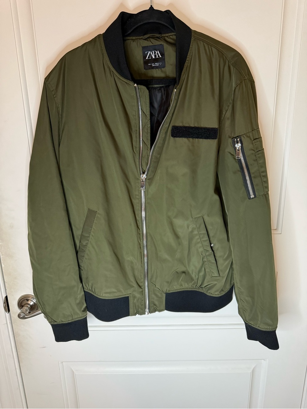Zara Olive Green Bomber Jacket for Men Sz L